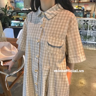 Đầm dài kẻ caro