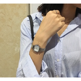 Đồng hồ thời trang DÂY SẮT nữ Ulzzang vuông kiểu dáng basic