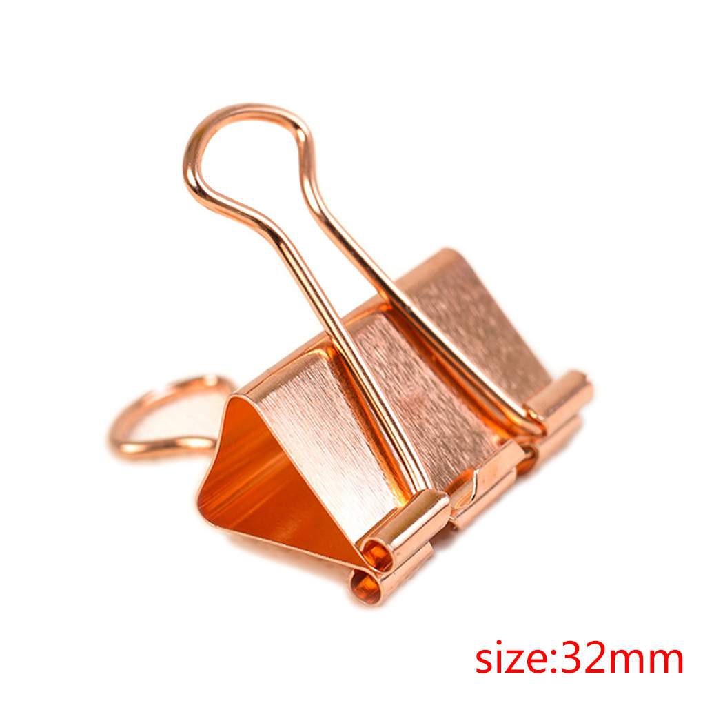 10 Kẹp Giấy Kim Loại Màu Vàng Hồng Tiện Dụng