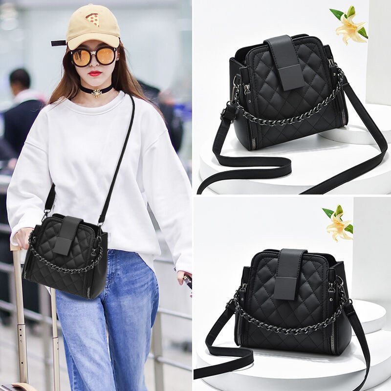 Bag 2021 New Crossbody Bag Female Online Influencer Rhombus Small Ck Bucket Bag Small Bag Women's All-Match Shoulder Bag