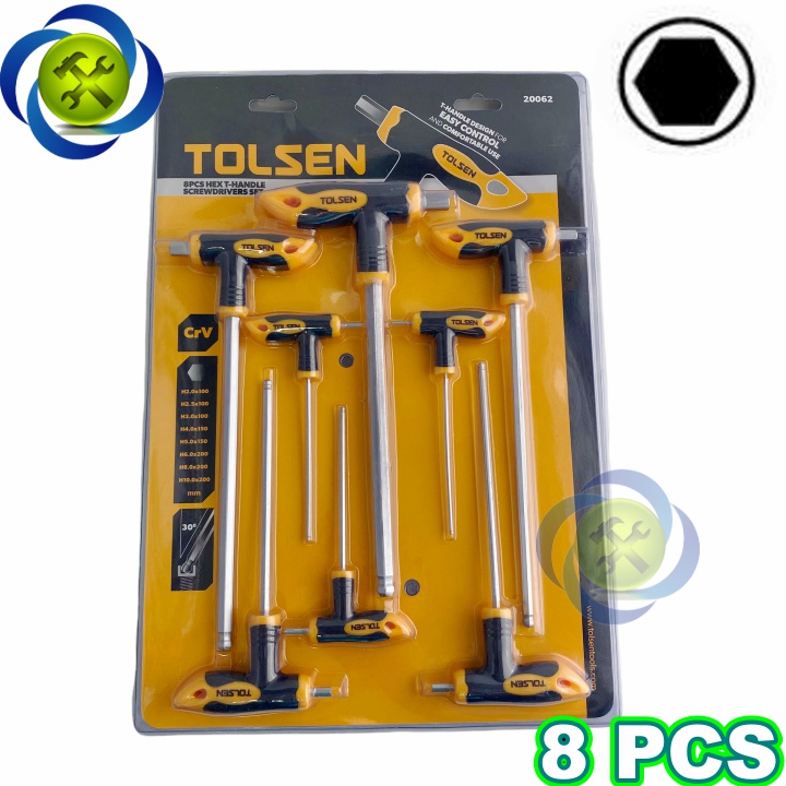 Bộ lục giác chữ T 8 cây Tolsen 20062 (2-10mm)
