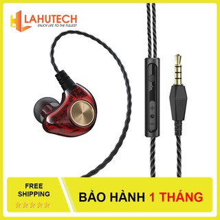 Tai Nghe Nhét Tai Thể Thao Sport Earphone K1 Bass Nhét Qua Vành Tai Bọc Dây Dù - Lahutech
