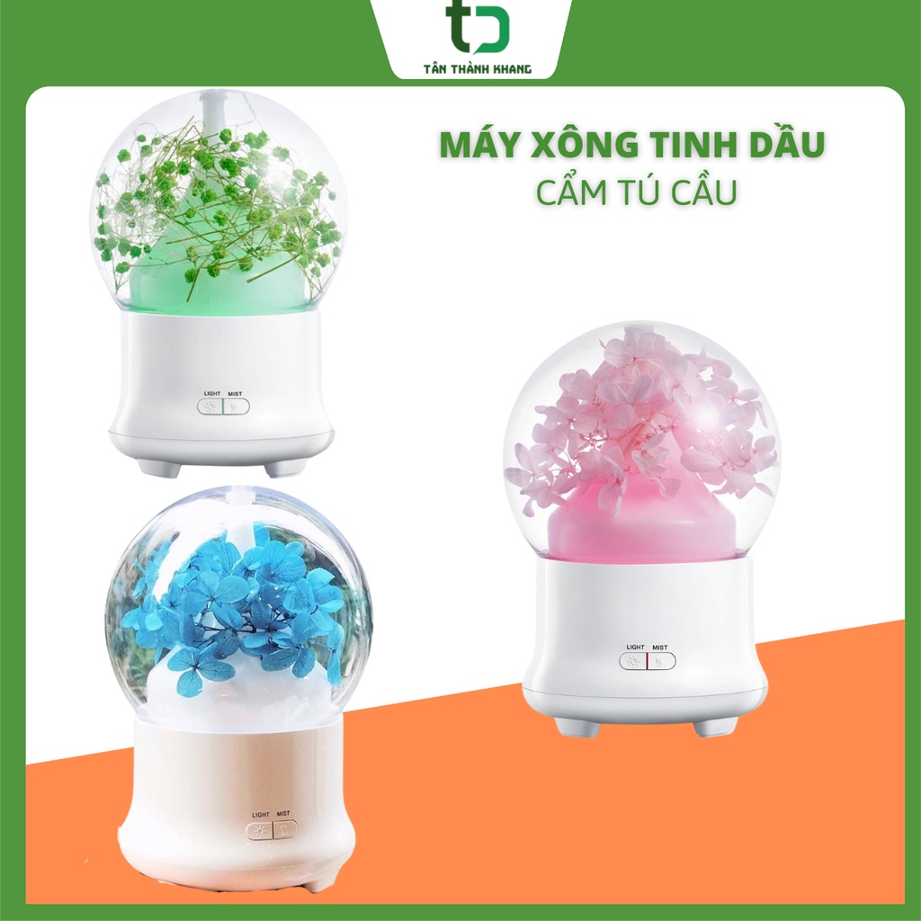 Máy xông tinh dầu, máy khuếch tán, phun sương tinh dầu Cẩm Tú Cầu