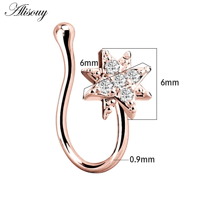 Alisouy 1 Khuyên Mũi Giả Xỏ Lỗ Thời Trang Cá Tính