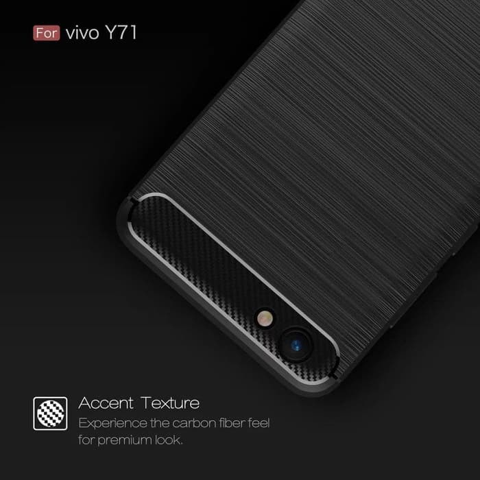 Ipaky Ốp Lưng Tpu Mềm Sợi Carbon Chống Sốc Cho Vivo Y71 6.0 "2018 Đen