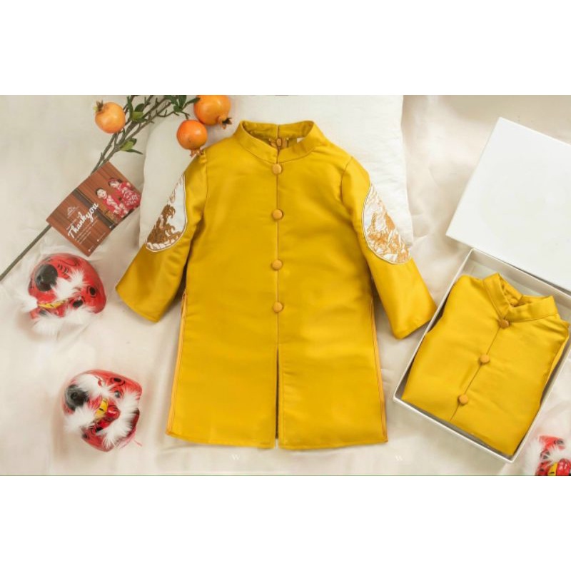 😍 Áo dài cách tấn bé trai cao cấp đẹp mềm mại hàng chuẩn hình ảnh 100%