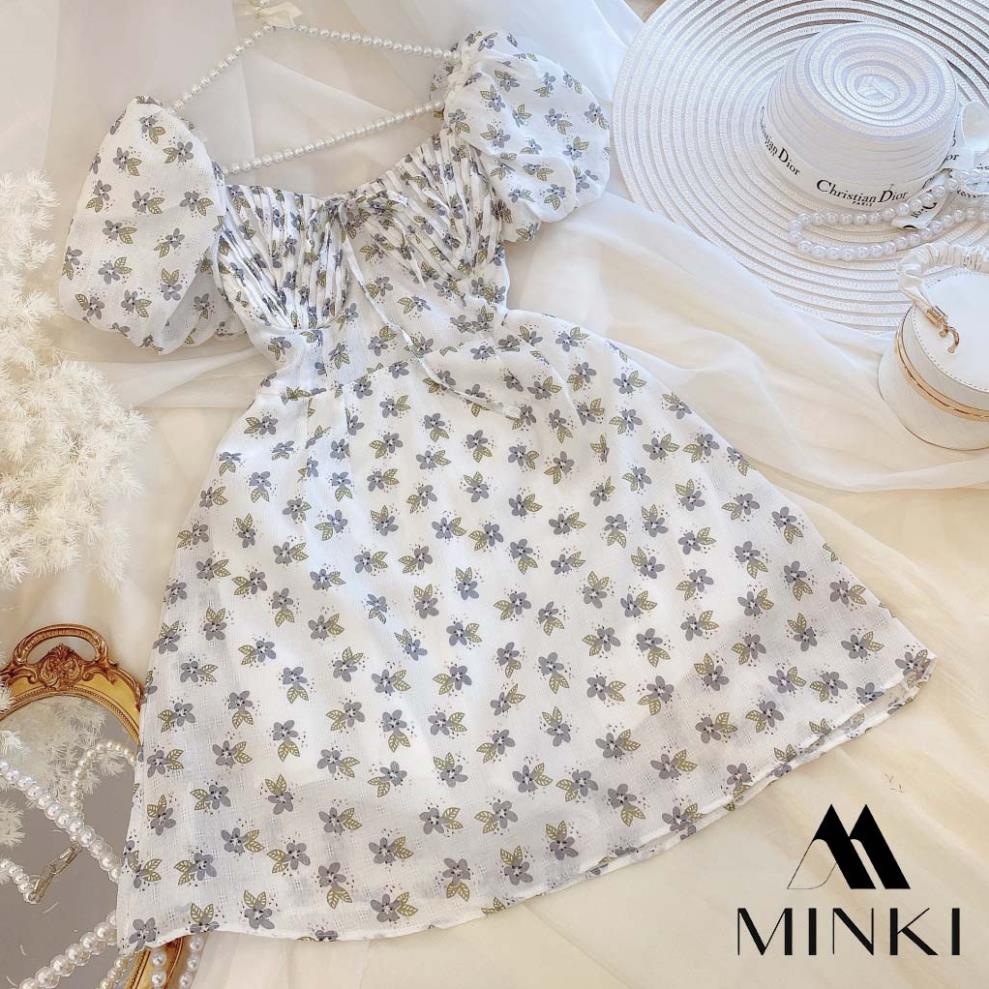 [TTTK] ĐẦM XẾP LY NGỰC TAY BỒNG - CHẤT LIỆU CAO CẤP - MÀU XANH / TRẮNG | BigBuy360 - bigbuy360.vn