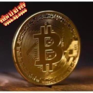 Đồng Xu Bitcoin Mạ Vàng 24k có hộp đựng