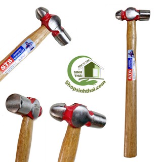 Búa bi cán gỗ - búa đầu tròn đóng đinh 2 đầu bằng thép cao cấp không gỉ 26cm x 7cm