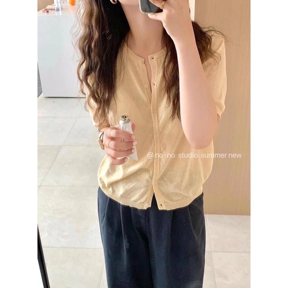 Áo cardigan tay ngăn cổ chữ V thời trang thiết kế mỏng dành cho nữ | BigBuy360 - bigbuy360.vn