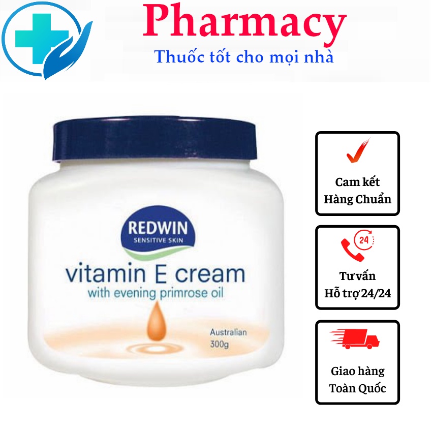 Kem dưỡng da Redwin, Úc (300g) vitamin E và tinh dầu hoa anh thảo giúp da mềm mịn, sáng bóng, căng mịn cho mọi lứa tuổi