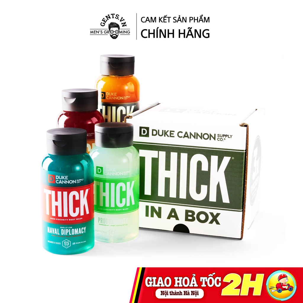 Hộp 4 chai sữa tắm nam Duke Cannon Thick High - Viscosity Body Wash 517ml