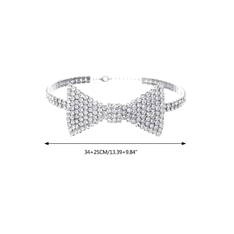Vòng Cổ Choker Thắt Nơ Đính Đá Pha Lê