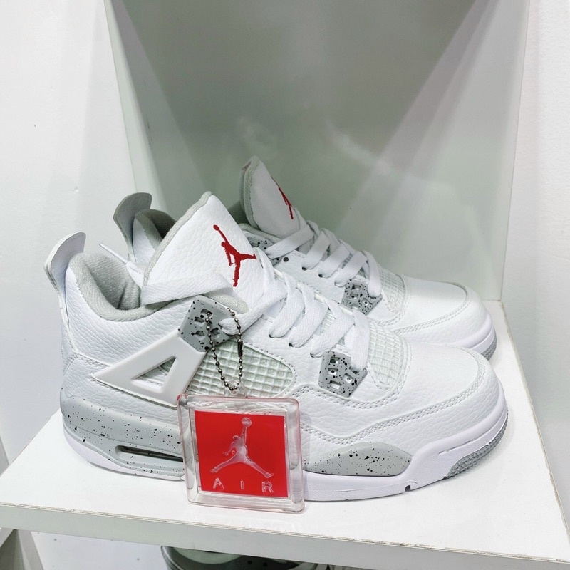 [HOT TREND ] JORDAN 4 trắng xám tag đỏ JD độn đế nam nữ ảnh thật freeship