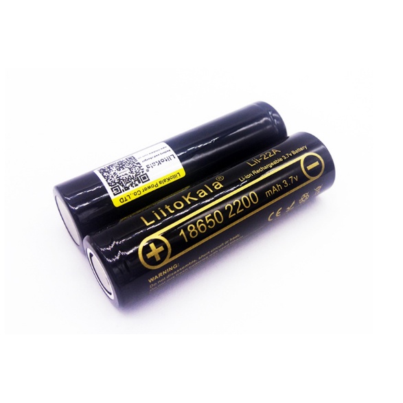Pin sạc LiitoKala Lii-22A, Pin Li-ion 3.7V, Pin 18650 dung lượng 2200 mAh cao cấp