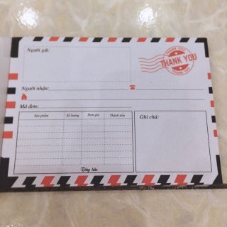 1k 5 tờ phiếu ship hàng bì thư