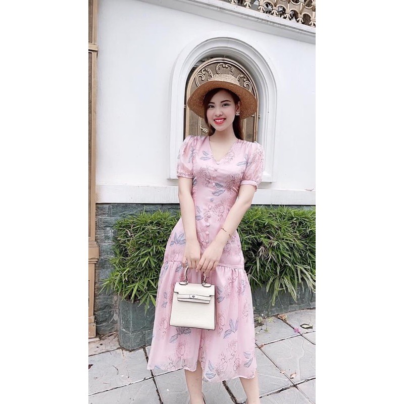 [Mã WASTMAY giảm 15% tối đa 30K đơn 150K] ⚡️BÁN SỈ⚡️Đầm đuôi cá cúc bọc vải voan tằm 2 lớp | BigBuy360 - bigbuy360.vn