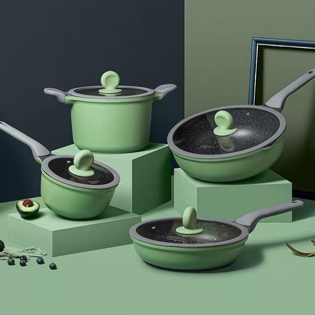 Set nồi chảo Cooker King tách lẻ màu xanh Avocado thanh lịch
