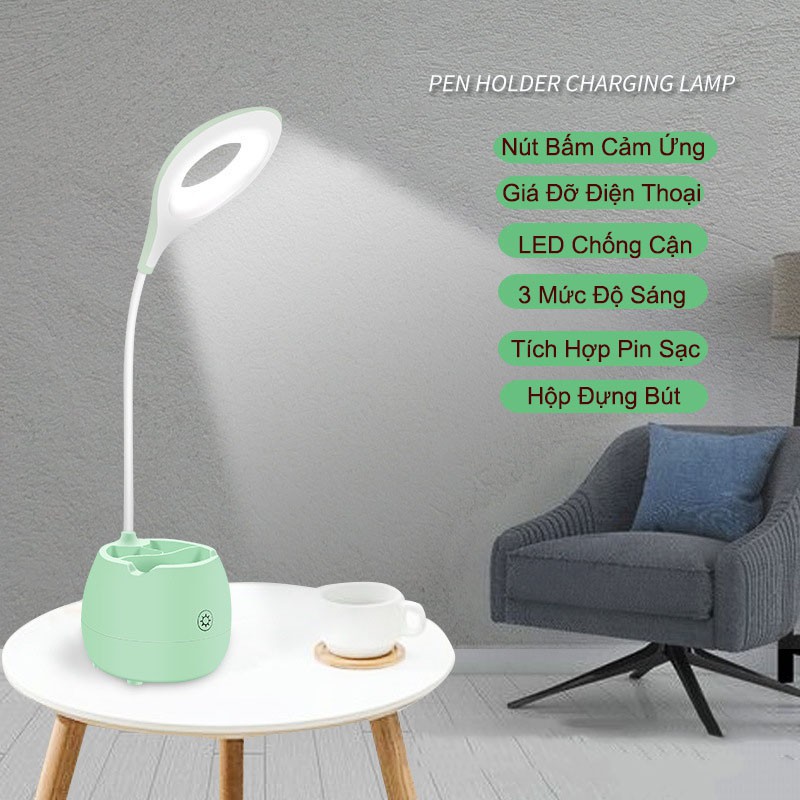 Đèn Để Bàn Chống Cận Cảm Ứng Tích Điện 12 Tiếng