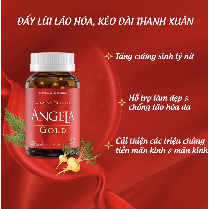 ANGELA GOLD-Viên uống cải thiện sinh lý nữ- Lọ 60 viên