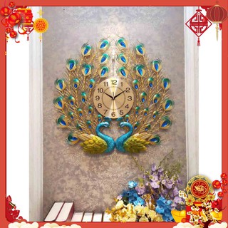Đồng hồ trang trí chim công đôi - tranh treo tường cao cấp nhập khẩu loại 1 .. mt mt -mt -mt -mt -mt