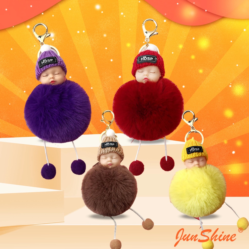 Móc khóa hình thú nhồi bông dễ thương