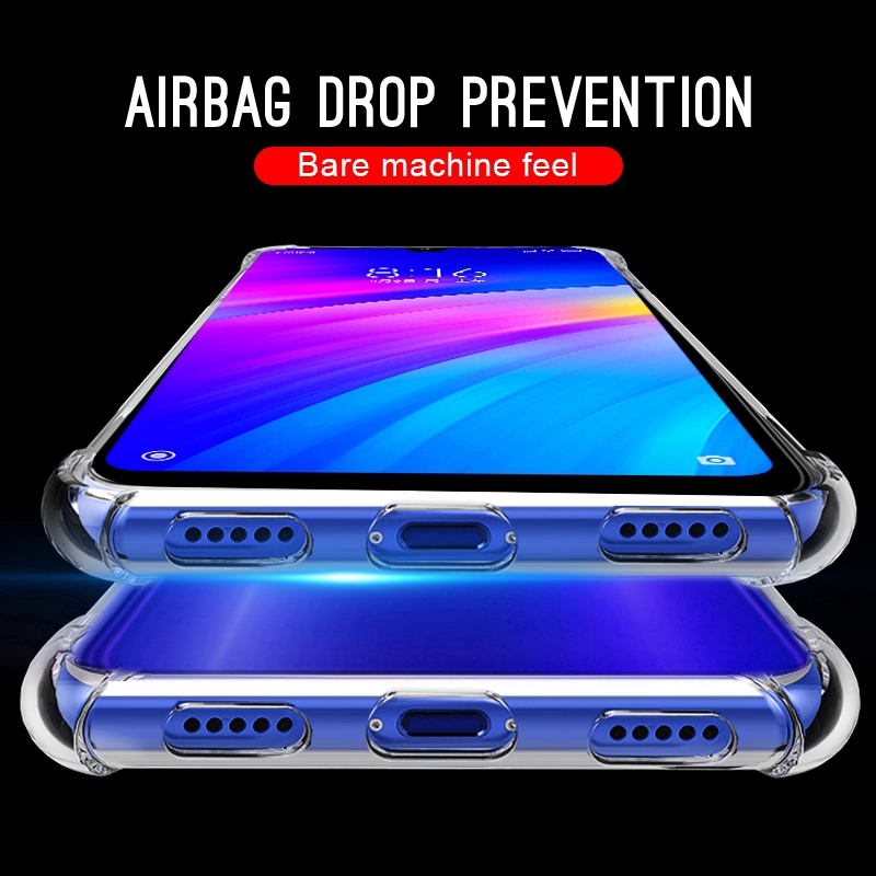 Ốp điện thoại trong suốt thiết kế chống sốc cho Xiaomi Redmi Note 7 7Pro Max3 Mix3 Mi8 9 A1 A2 5X 6X