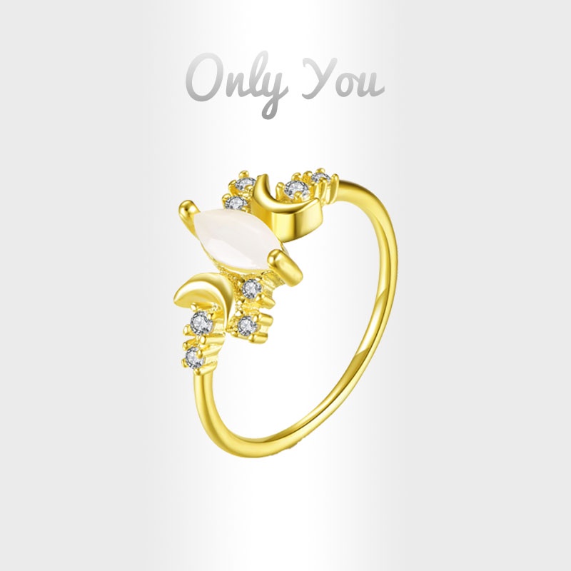 Nhẫn Mạ Vàng Trắng 18k Đính Đá Mới