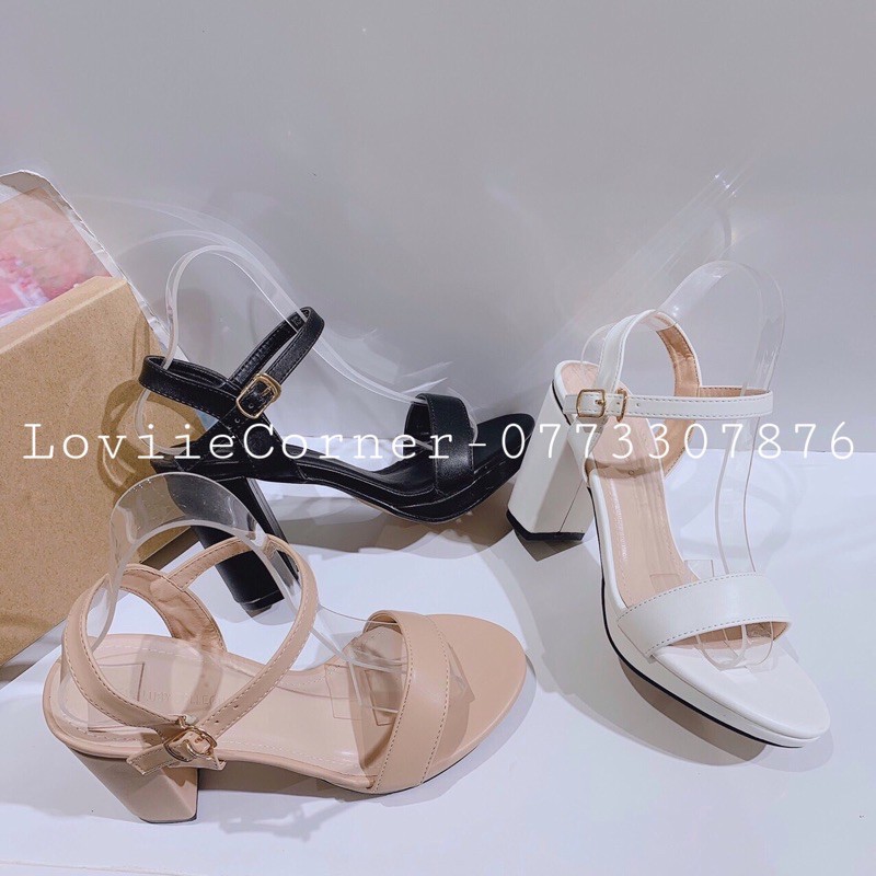 LOVIIECORNER- SANDAL CAO GÓT 9CM ĐẾ ĐÚP - GIÀY SANDAL CAO GÓT ĐẾ ĐÚP 9 PHÂN - SANDAL CAO GÓT ĐẾ VUÔNG CÔNG SỞ G200724