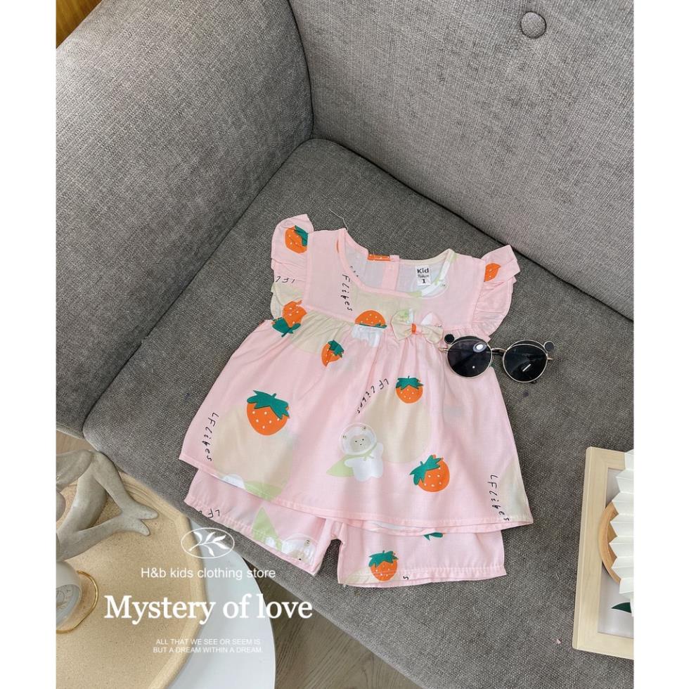 Bộ lanh nơ cánh tiên bé gái