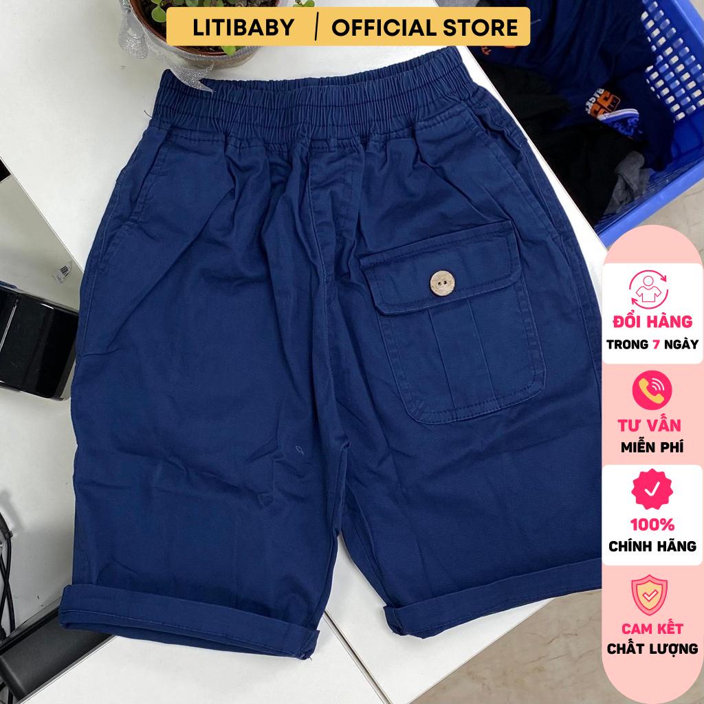 Quần kaki bé trai LITIBABY, dáng quần short 1 túi, size 8/14 tuổi