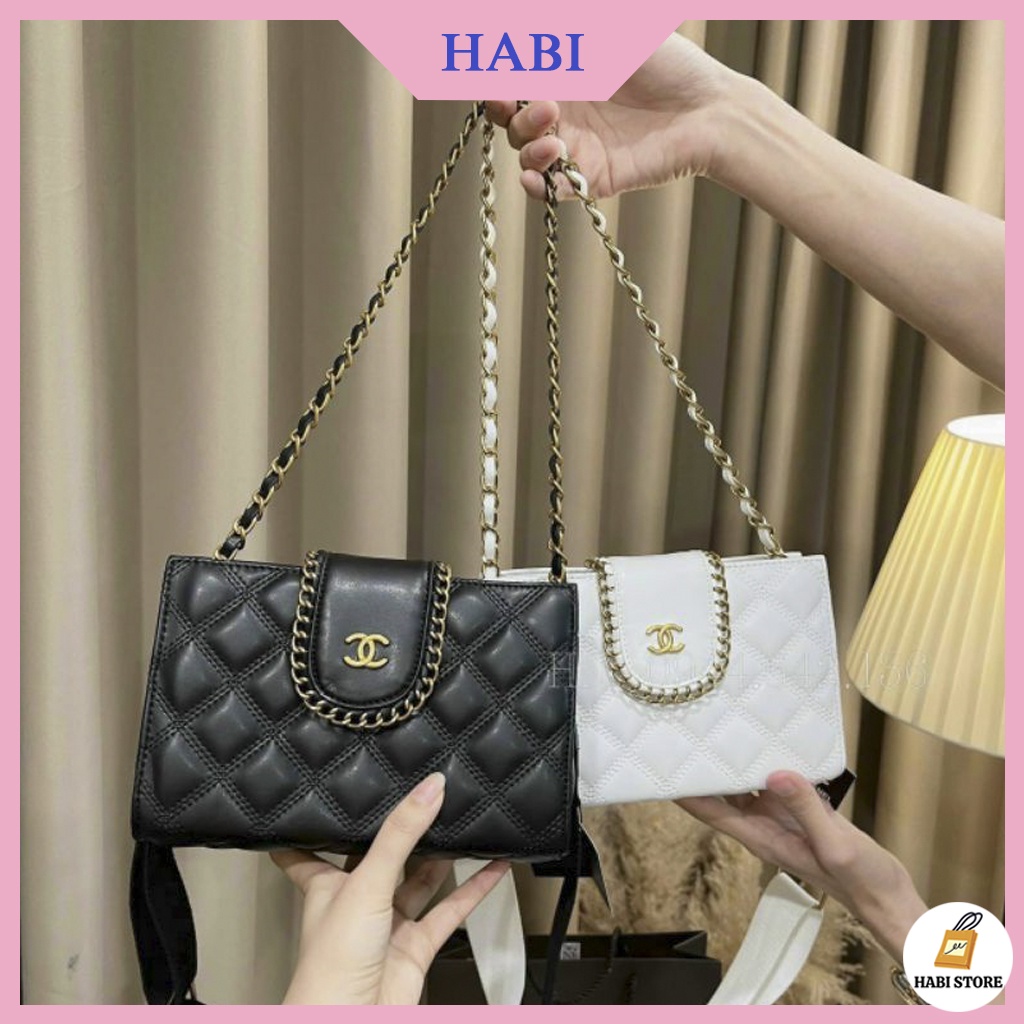 Túi Xách Đeo Chéo Nữ,  Túi Đeo Vai Nữ Giá Rẻ Đẹp Đi Chơi Phong Cách Thời Trang Hàn Quốc Đen Trắng M47