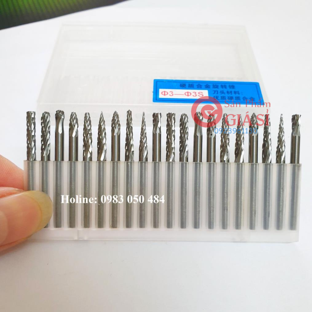 mũi mài khắc hợp kim 3x3mm bộ 20 mũi - mũi mài đa năng ❤️freeship❤️