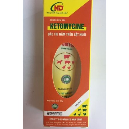 Kem Bôi Đặc Trị Nấm Trên Gia Súc Và Gia Cầm Ketomycine ND Tuýp 25g