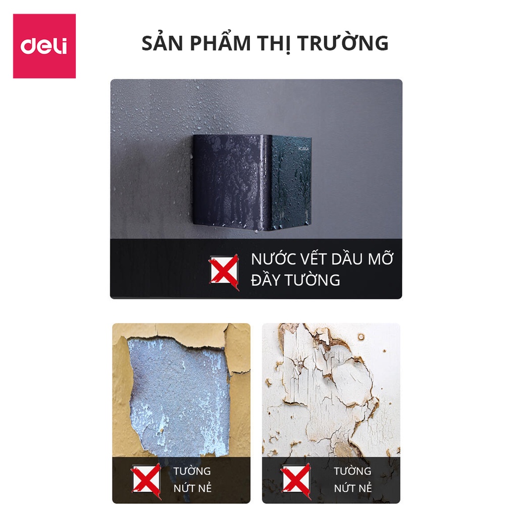 [Mã LIFEDL44 giảm 50K đơn 99K] Móc treo Deli hình nấm dễ thương - Set 2 cái màu xanh dương/ xanh lá - 19363