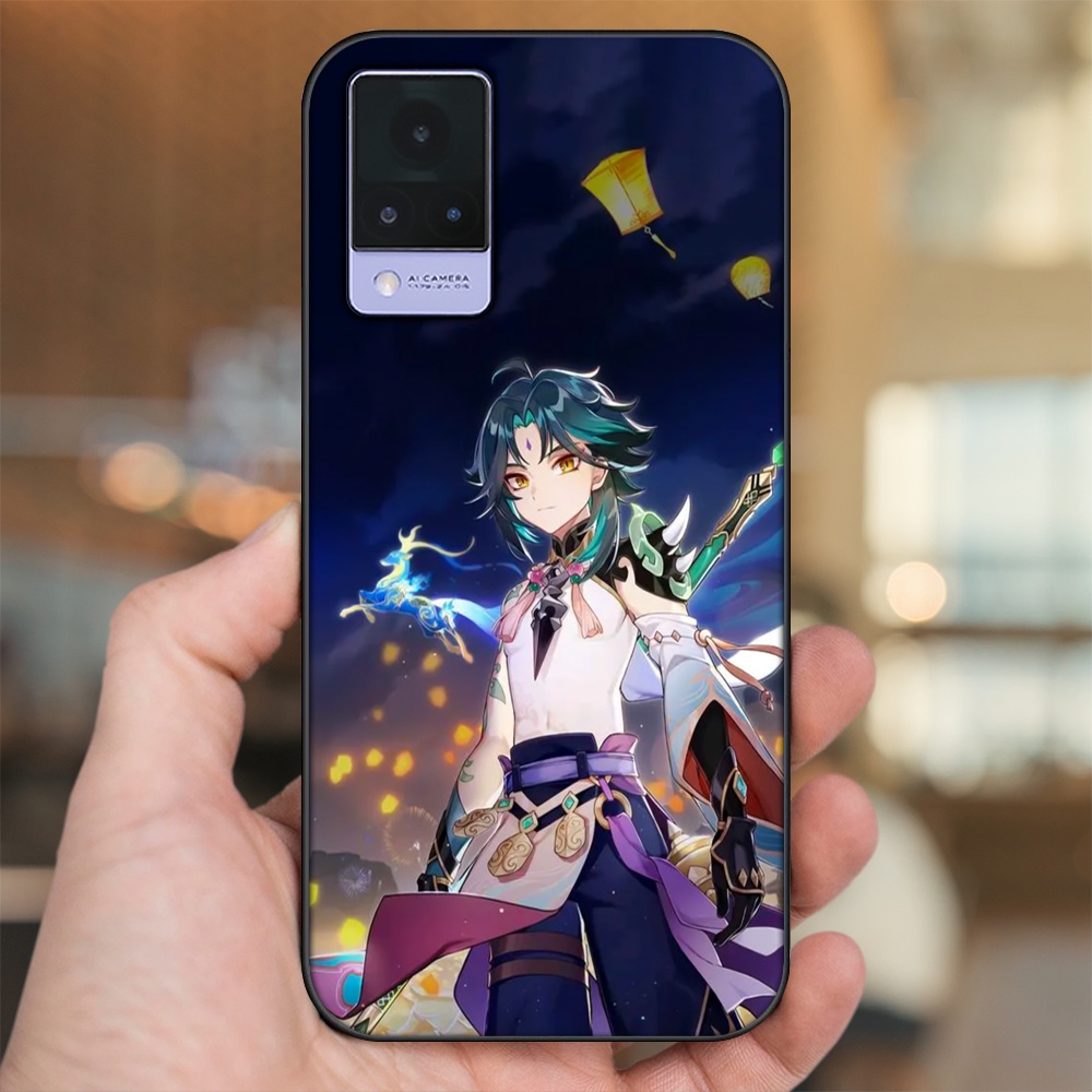 Ốp lưng Vivo V21 viền đen in hình Xiao Genshin Impact