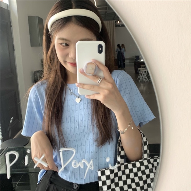 Áo montagut ngắn tay pastel mùa hè dễ thương ulzzang Hàn Quốc [Yannie]