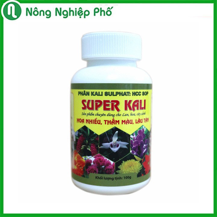 [PHÂN BÓN ĐA LƯỢNG THẦY TÁM NGỌC]  Super Kali Giúp Cây Chịu Hạn, Vận Chuyển Dinh Dưỡng, Hoa To, Đậm Màu Lọ 100 Gram