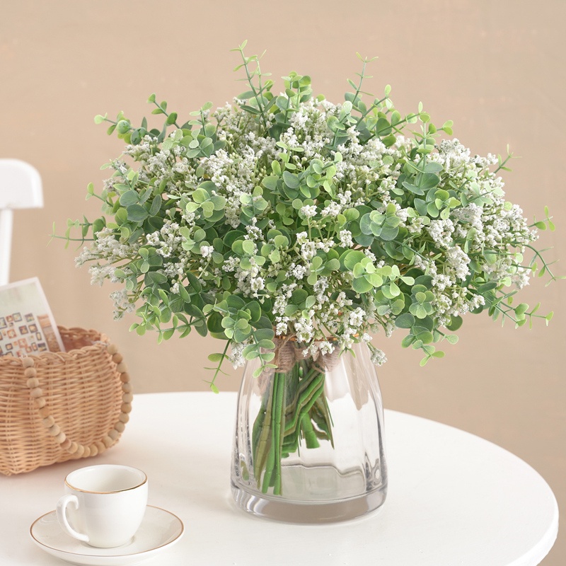 12pcs/1 Bó Gypsophila hoa giả trang trí Hoa Bạch Đàn Giả 12 Bông bạch đàn Trang Trí Tiệc Cưới trang trí đám cưới