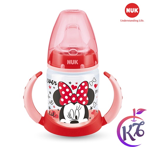 Bình tập uống nước NUK Mickey/Minnie nhựa PP 150ml đầu mút có tay cầm cho bé tập uống - NU12926 (2 màu)