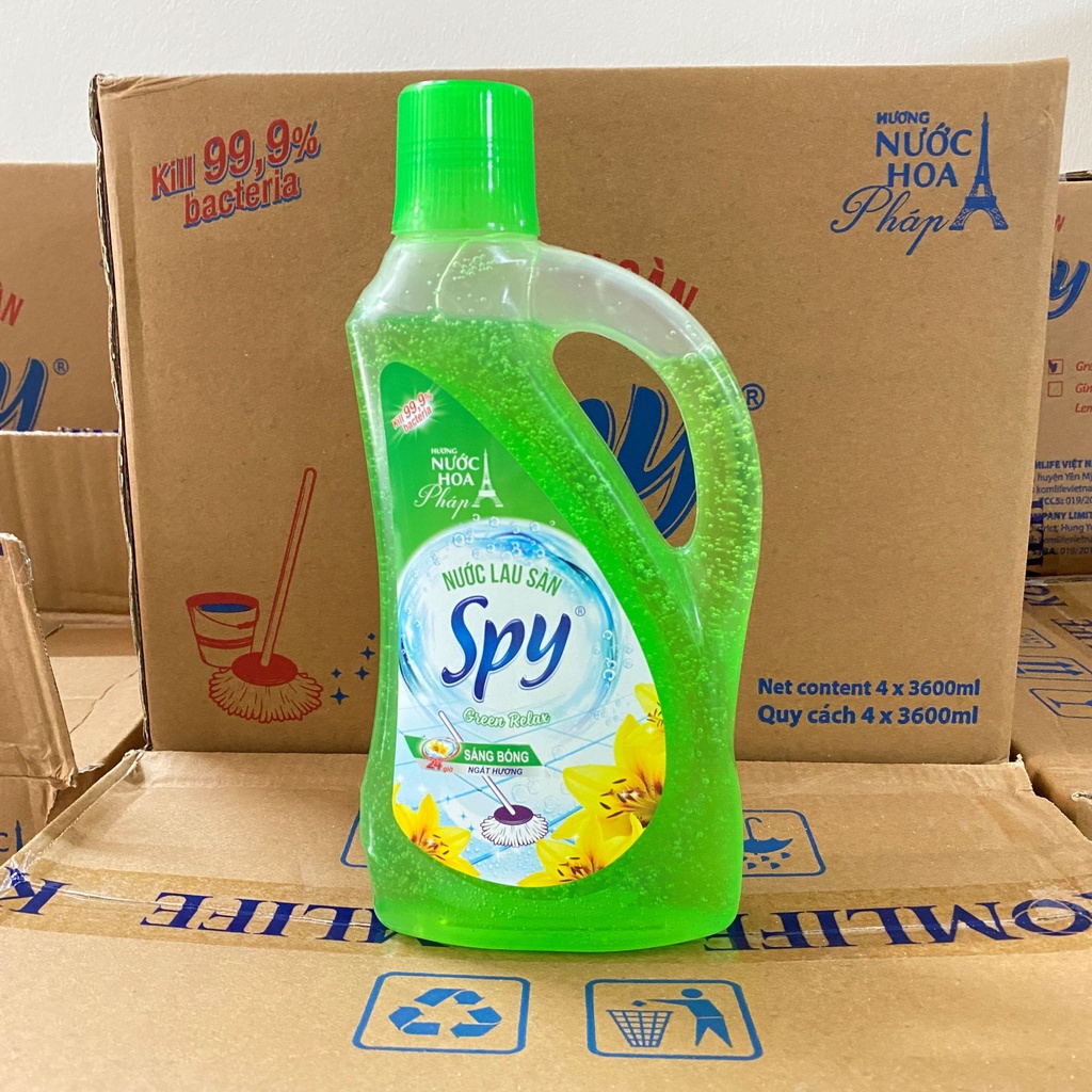 Nước lau sàn SPY màu Xanh 950ml hương thư giãn, thiên nhiên