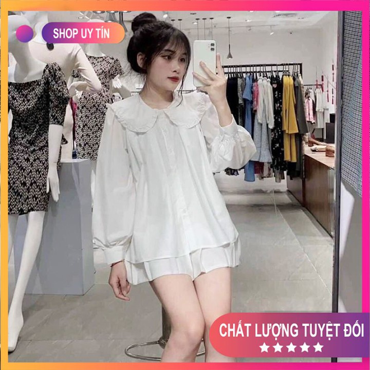 Combo váy áo 💦 SET ÁO CỔ BÈO CHÂN VÁY TENNIS TRẮNG, chất liệu lụa Hàn cao cấp cực mềm mịn-không xù SET05