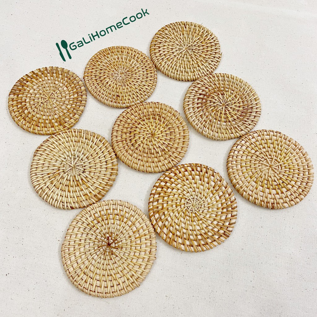 Lót ly cốc, Lót nồi xoong bằng Mây tre đan tự nhiên - thủ công mỹ nghệ Việt Nam GaliHomecook | BigBuy360 - bigbuy360.vn