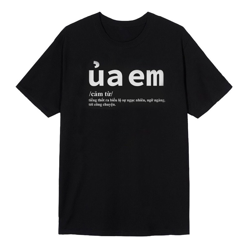 Áo đôi, áo thun cặp nam nữ tay lỡ Unisex Ủa Em form rộng vải cotton Hot Trend 2022