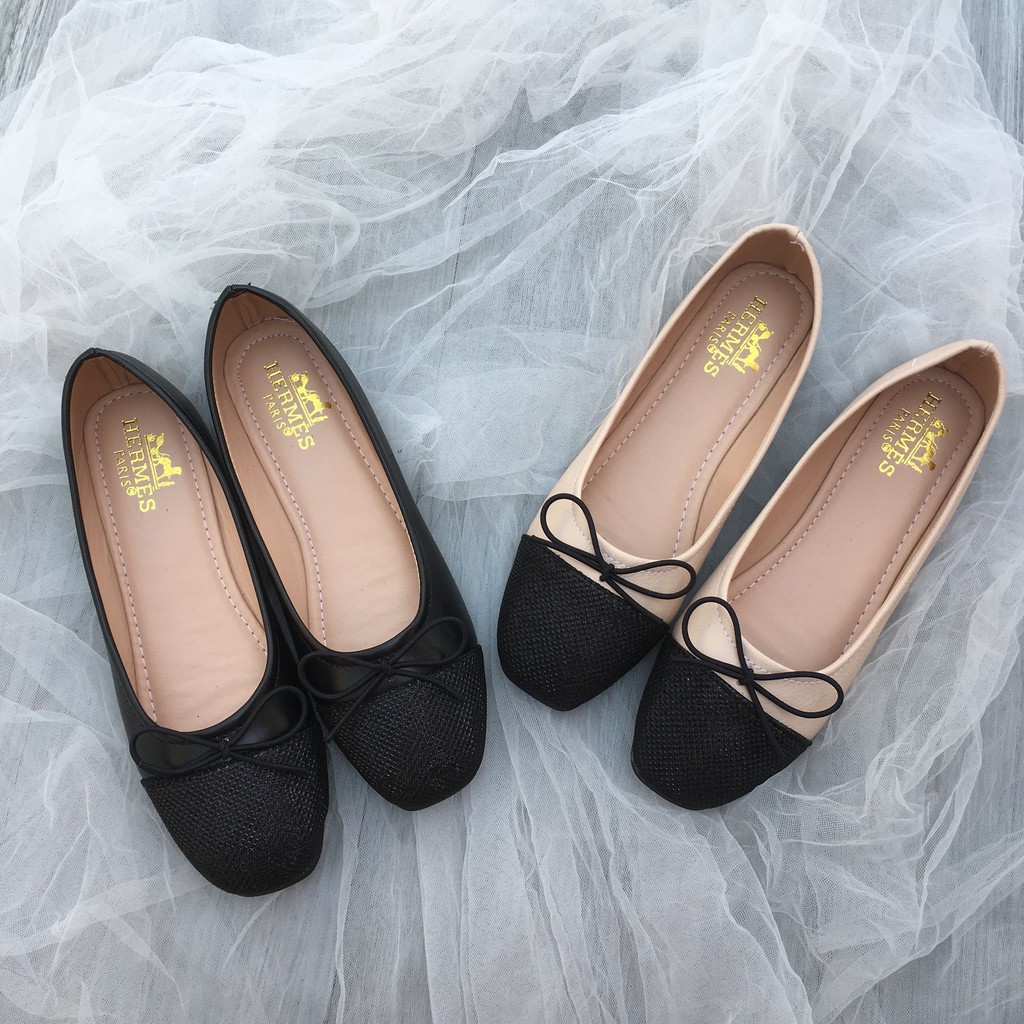 Giày nữ kiểu dáng búp bê đế bệt đính NƠ ẤU nhỏ nhắn xinh | BigBuy360 - bigbuy360.vn