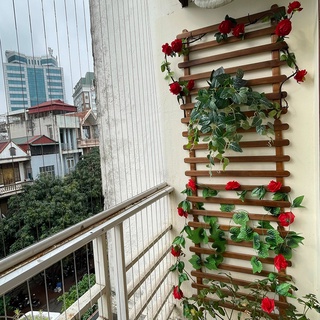 Giàn gỗ treo tường gỗ thông nhập khẩu trang trí ban công trồng hoa, cây cảnh, kệ gỗ gắn tường treo chậu cây cảnh