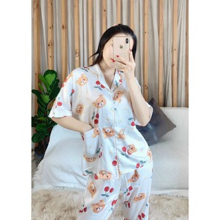 BỘ SATIN LỤA CÁNH DƠI TAY NGẮN QUẦN DÀI