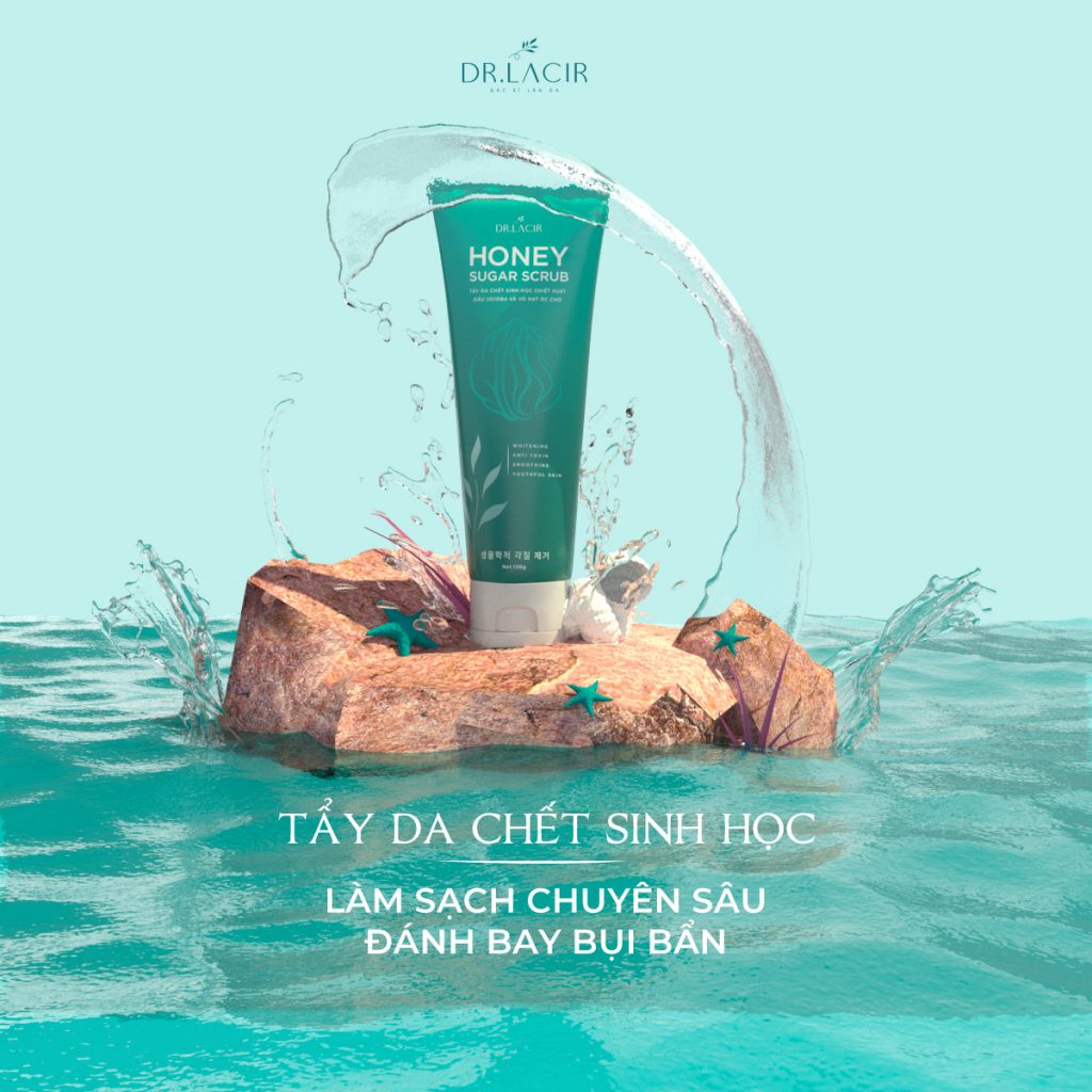 Tẩy da chết Dr. Lacir Honey Sugar Scrub tẩy da chết mặt công thức sinh học hiện đại 120ml LM07