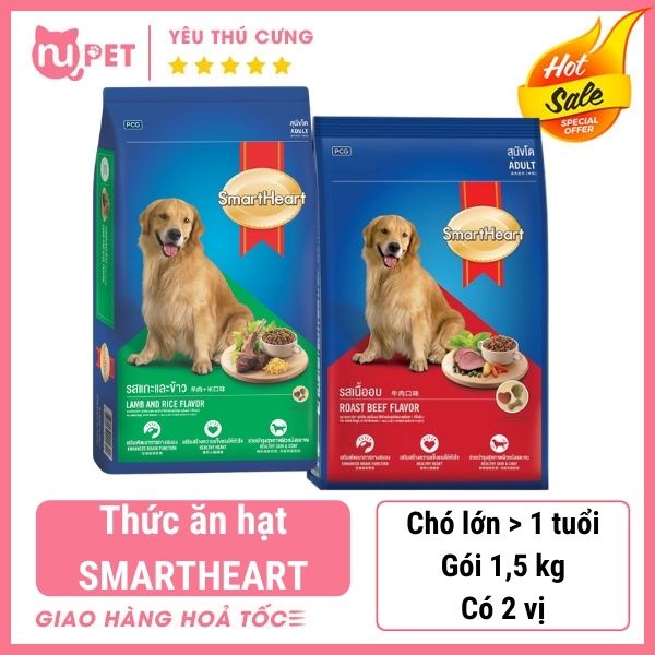 Thức ăn hạt cho chó lớn Smartheart Adult | Hạt dinh dưỡng cho chó trưởng thành Smartheart