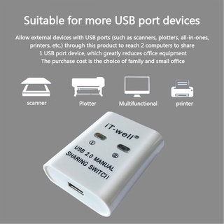 Bộ Chia USB Máy In KVM Switch 2 PC Sharing 1 Cổng USB
